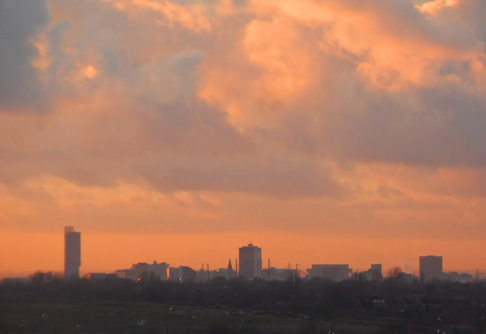 Manchester at dusk — the UK’s main internet hub outside London.